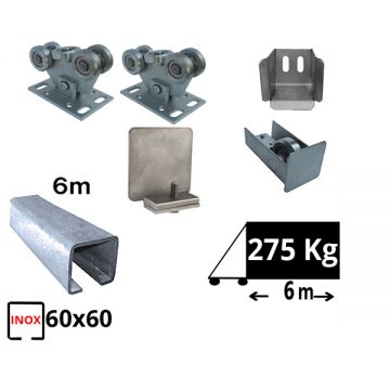 Kit SAP-80x80-Zn Sistem autoportant cu sina zincata pentru deschidere de 5,5 metri