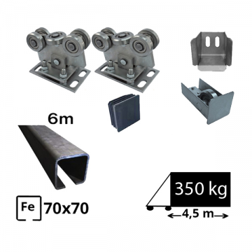 Kit SAP-70x70B-Fe Sistem autoportant pentru deschidere de 4,5 metri sina de fier