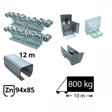 Kit SAP-80x80-Zn-H Sistem autoportant cu sina zincata pentru deschidere de 7 metri